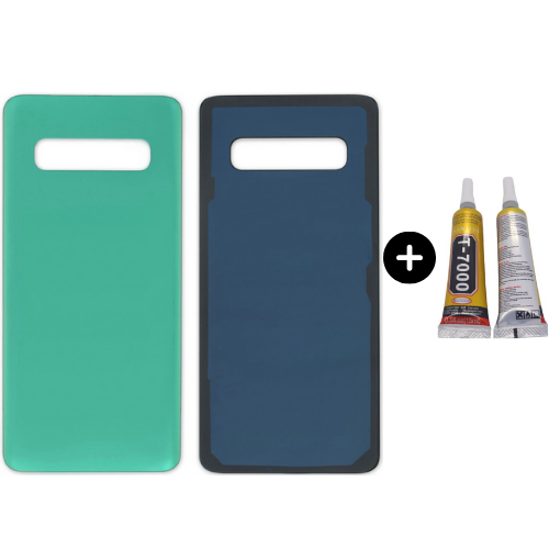Samsung S10 SM-G973f Uyumlu Arka Pil Kapağı Yeşil + B7000