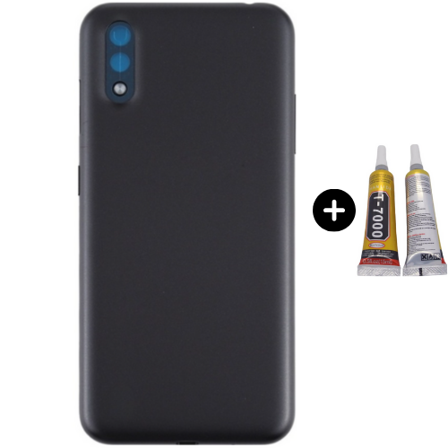 Samsung A01 SM-A015F Uyumlu Arka Pil Kapağı Siyah + B7000