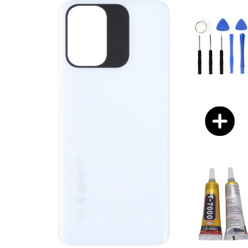Xiaomi Poco Pocophone M5S Uyumlu Arka Pil Kapağı Beyaz + Montaj Seti