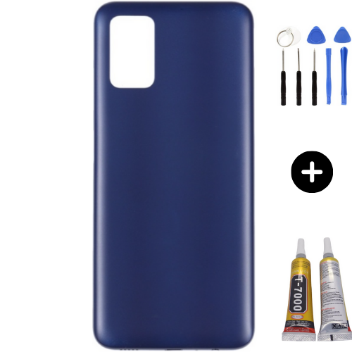 Samsung A03S SM-A037F Uyumlu Arka Pil Kapağı Mavi + Montaj Seti