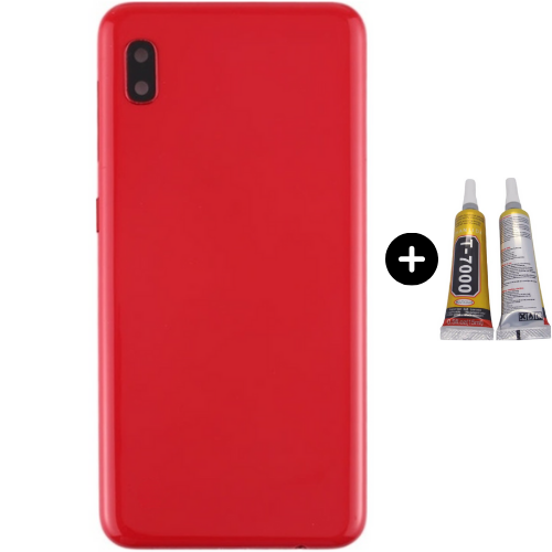 Samsung A10 SM-A105 Uyumlu Arka Pil Kapağı Krmızı + B7000