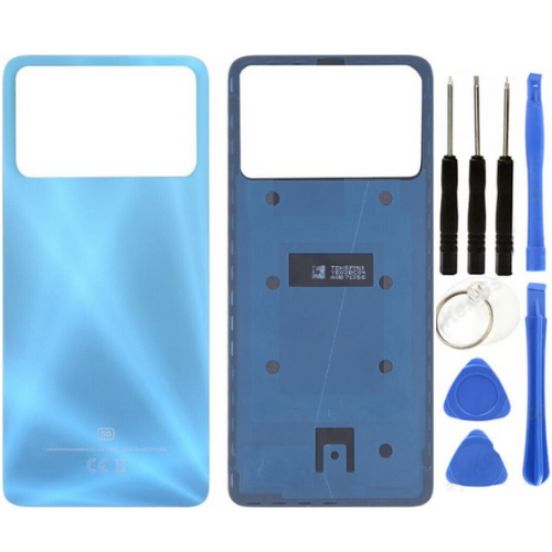 Xiaomi Poco Pocophone X4 Pro 5G Uyumlu Arka Pil Kapağı Mavi + Tamir Seti
