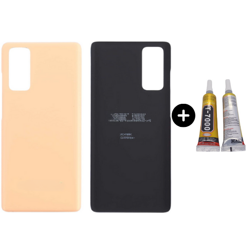 Samsung S20 FE SM-G780F Uyumlu Arka Pil Kapağı Gold + B7000
