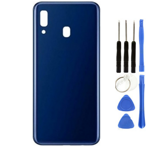 Samsung A20 SM-A205F Uyumlu Arka Pil Kapağı Mavi + Tamir Seti