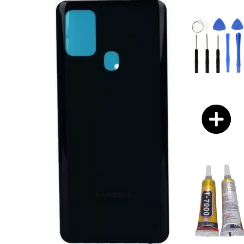 Samsung A21S SM-A217 Uyumlu Arka Pil Kapağı Siyah + Montaj Seti