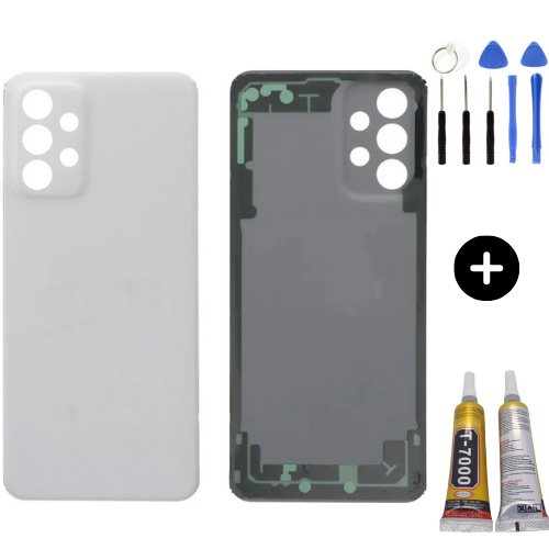 Samsung A23 SM-A235F Uyumlu Arka Pil Kapağı Beyaz + Montaj Seti