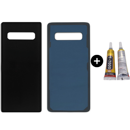 Samsung S10 Plus SM-G975F Uyumlu Arka Pil Kapağı Siyah + B7000