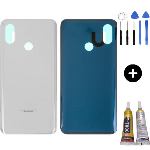 Xiaomi Mi 8 Uyumlu Arka Pil Kapağı Beyaz + Montaj Seti