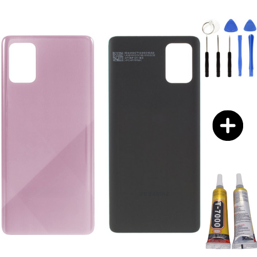 Samsung A71 SM-A715 Uyumlu Arka Pil Kapağı Pembe + Montaj Seti