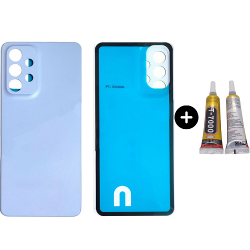 Samsung A33 5G SM-A336 Uyumlu Arka Pil Kapağı Mavi + B7000