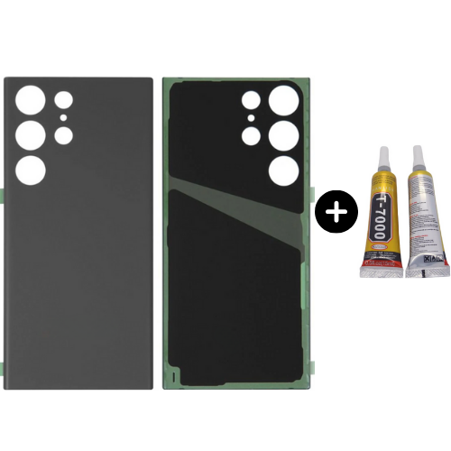 Samsung S23 Ultra SM-S918 Uyumlu Arka Pil Kapağı Siyah + B7000