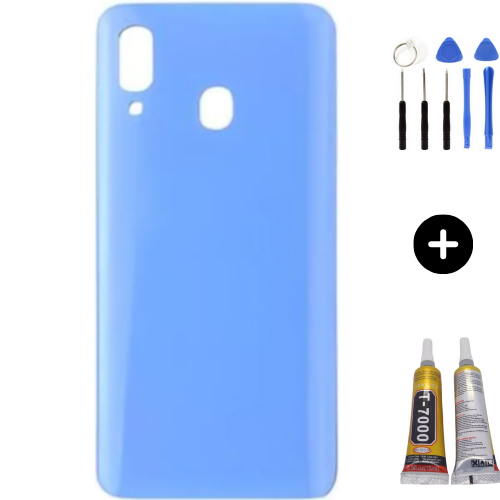 Samsung A40 SM-A405 Uyumlu Arka Pil Kapağı Mavi + Montaj Seti