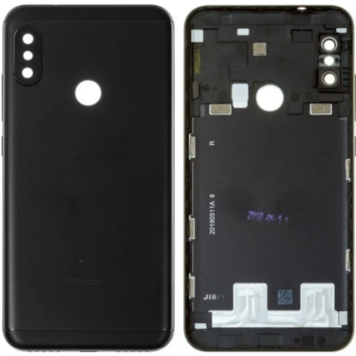 Xiaomi Mi A2 Uyumlu Full Kasa Arka Pil Kapağı Siyah 