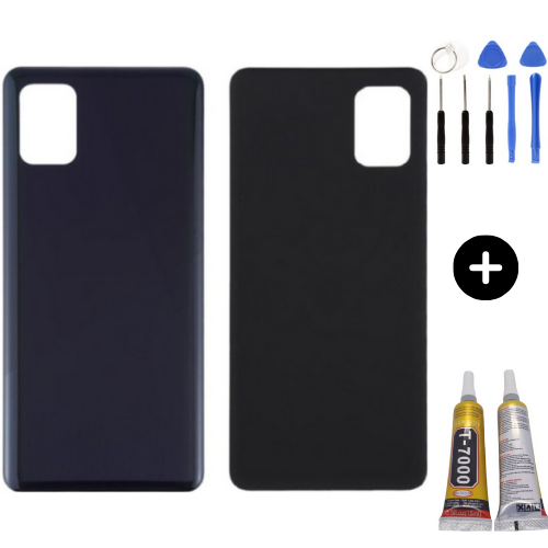 Samsung A41 SM-A415 Uyumlu Arka Pil Kapağı Siyah + Montaj Seti