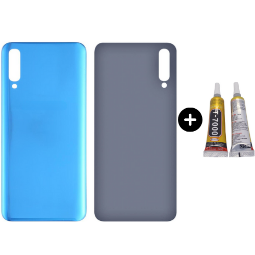 Samsung A50 SM-A505 Uyumlu Arka Pil Kapağı Mavi + B7000