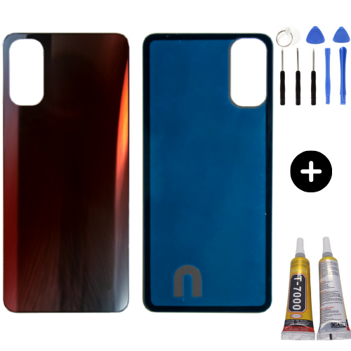 Oppo Reno 4 Uyumlu Arka Pil Kapağı Kırmızı + Montaj Seti
