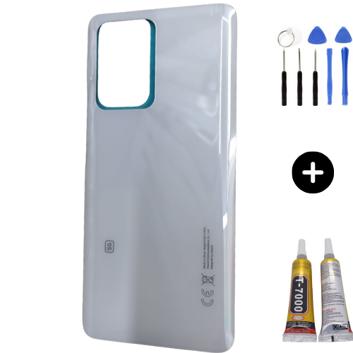 Xiaomi Mi 11T Pro Uyumlu Arka Pil Kapağı Beyaz + Montaj Seti