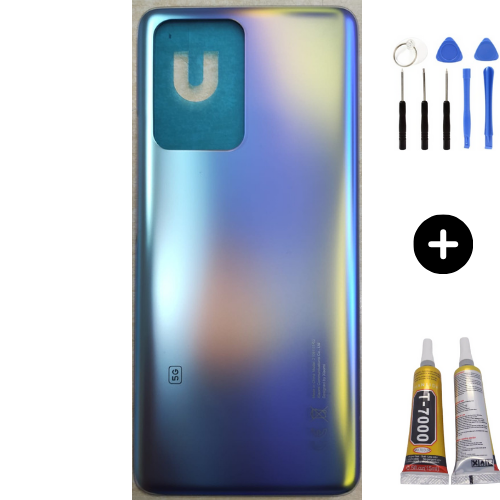 Xiaomi Mi 11T Pro Uyumlu Arka Pil Kapağı Mavi + Montaj Seti