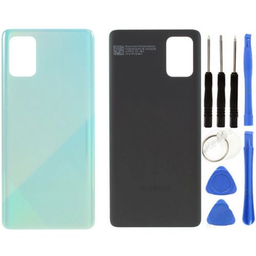 Samsung A71 SM-A715 Uyumlu Arka Pil Kapağı Mavi + Tamir Seti
