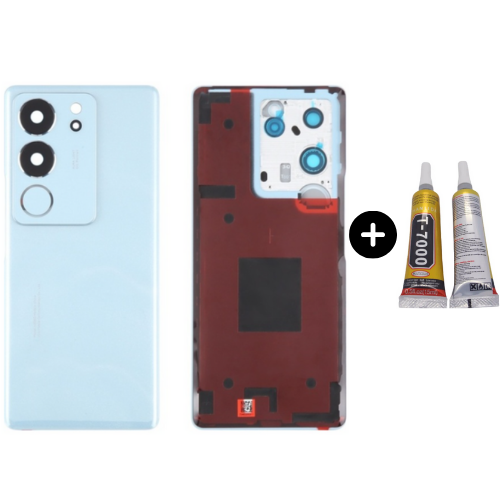 Vivo V29 Uyumlu Arka Pil Kapağı Mavi + B7000
