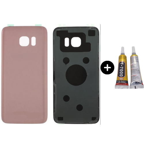 Samsung S7 Edge SM-G935 Uyumlu Arka Pil Kapağı Rose Gold + B7000