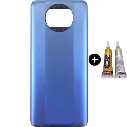 Xiaomi Poco Pocophone X3 Uyumlu Arka Pil Kapağı Mavi + B7000