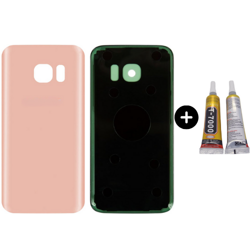 Samsung S7 SM-G930 Uyumlu Arka Pil Kapağı Rose Gold + B7000