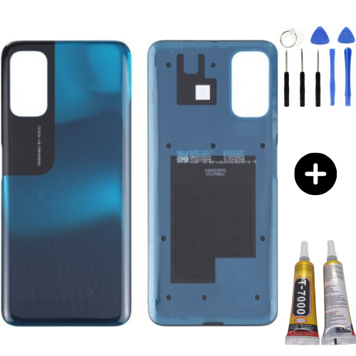 Xiaomi Poco Pocophone M3 Pro Uyumlu Arka Pil Kapağı Mavi + Montaj Seti