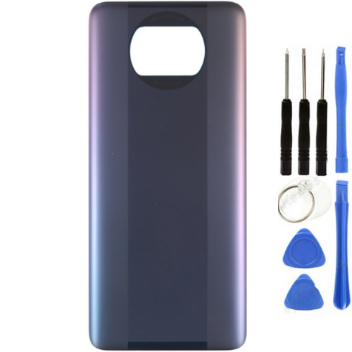 Xiaomi Poco Pocophone X3 Pro Uyumlu Arka Pil Kapağı Siyah + Tamir Seti