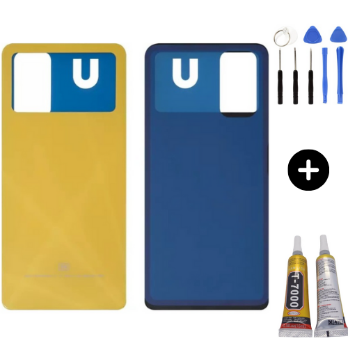 Xiaomi Poco Pocophone X4 Pro 5G Uyumlu Arka Pil Kapağı Sarı + Montaj Seti