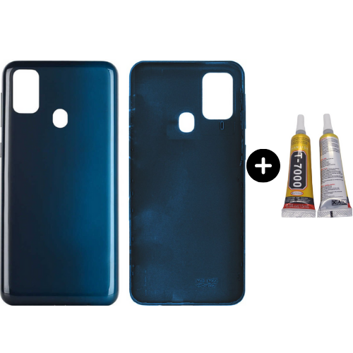 Samsung M30S SM-M307 Uyumlu Arka Pil Kapağı Siyah + B7000