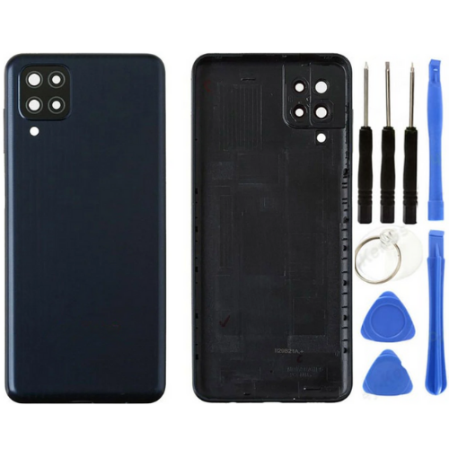 Samsung M12 SM-M127 Uyumlu Arka Pil Kapağı Siyah + Tamir Seti