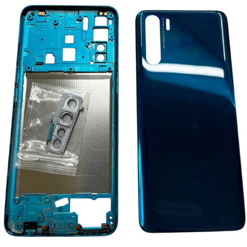 Oppo A91 Uyumlu Arka Kapak Kasa (Mavi) + Orta Çıta