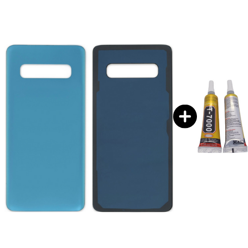 Samsung S10 E SM-G970F Uyumlu Arka Pil Kapağı Mavi + B7000