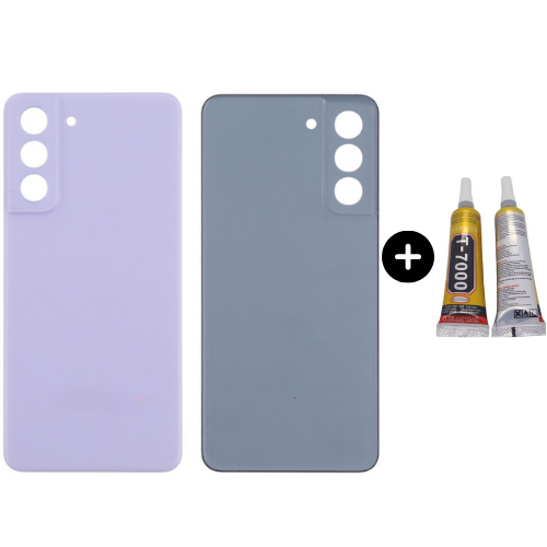 Samsung S21 FE SM-G990 Uyumlu Arka Pil Kapağı Mor + B7000
