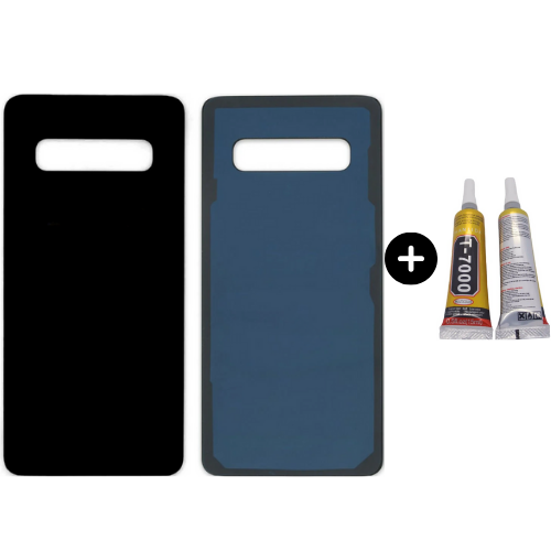Samsung S10 SM-G973f Uyumlu Arka Pil Kapağı Siyah + B7000