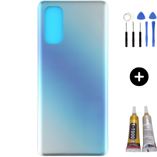 Oppo Reno 4 Pro 5G Uyumlu Arka Pil Kapağı Mavi + Montaj Seti
