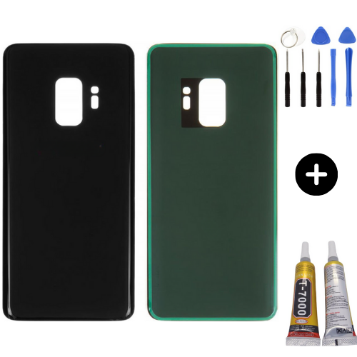 Samsung S9 SM-G960 Uyumlu Arka Pil Kapağı Siyah + Montaj Seti