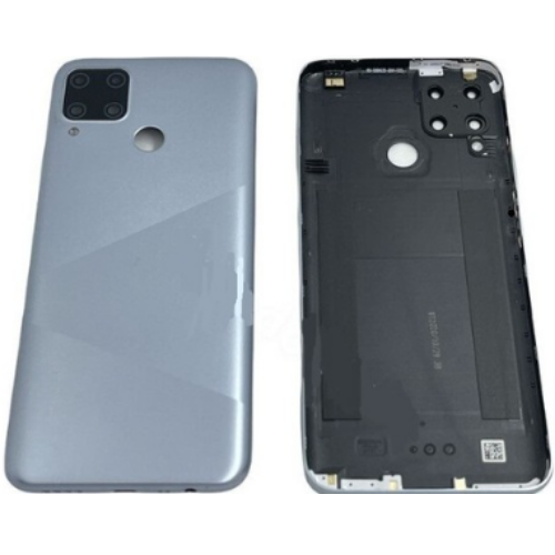 Realme C15 Uyumlu Full Kasa Arka Pil Kapağı Siyah 