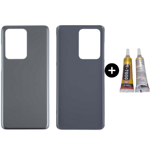 Samsung S20 Ultra SM-G988 Uyumlu Arka Pil Kapağı Gri + B7000