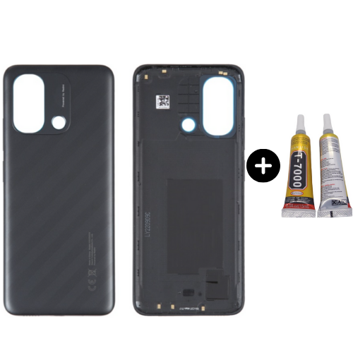 Redmi 12C Uyumlu Full Kasa Arka Pil Kapağı Siyah + B7000