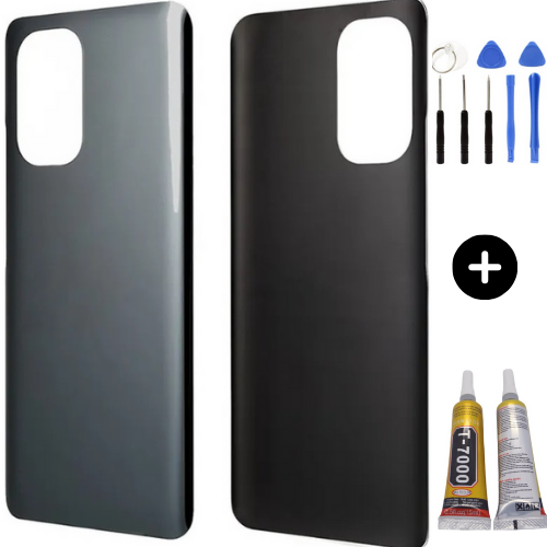Redmi K40 Uyumlu Arka Pil Kapağı Siyah + Montaj Seti