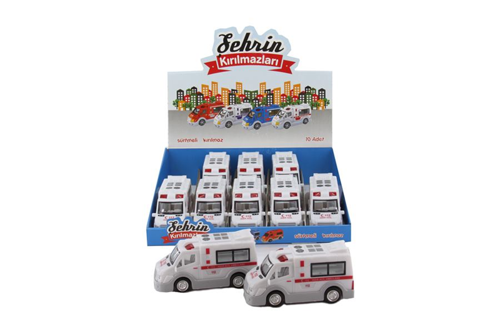 SÜRTMELİ AMBULANS ARABA Kız Erkek Çocuk Oyuncak Eğitici Oyuncaklar