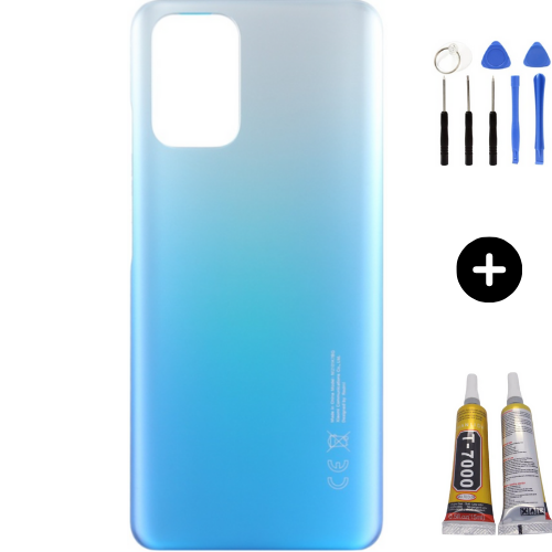 Redmi Note 10 Uyumlu Arka Pil Kapağı Mavi + Montaj Seti