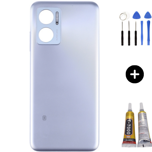 Redmi Note 11E Uyumlu Arka Pil Kapağı Gri + Montaj Seti