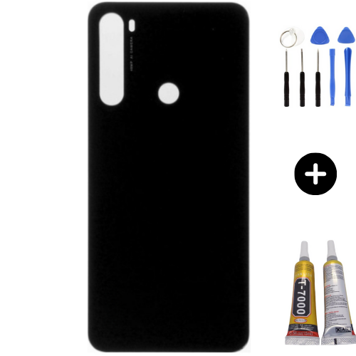 Redmi Note 8 Uyumlu Arka Pil Kapağı Siyah + Montaj Seti