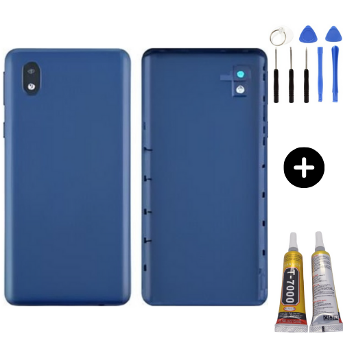 Samsung A01 Core SM-A013F Uyumlu Arka Pil Kapağı Mavi + Montaj Seti