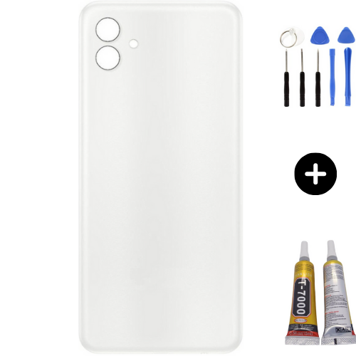 Samsung A04 SM-A045F Uyumlu Arka Pil Kapağı Beyaz + Montaj Seti