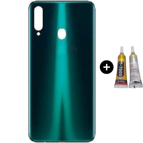 Samsung A20S SM-A207 Uyumlu Arka Pil Kapağı Yeşil + B7000