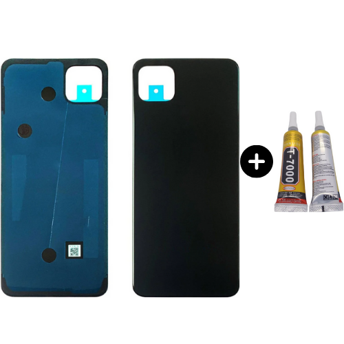 Samsung A22 5G SM-A226F Uyumlu Arka Pil Kapağı Siyah + B7000